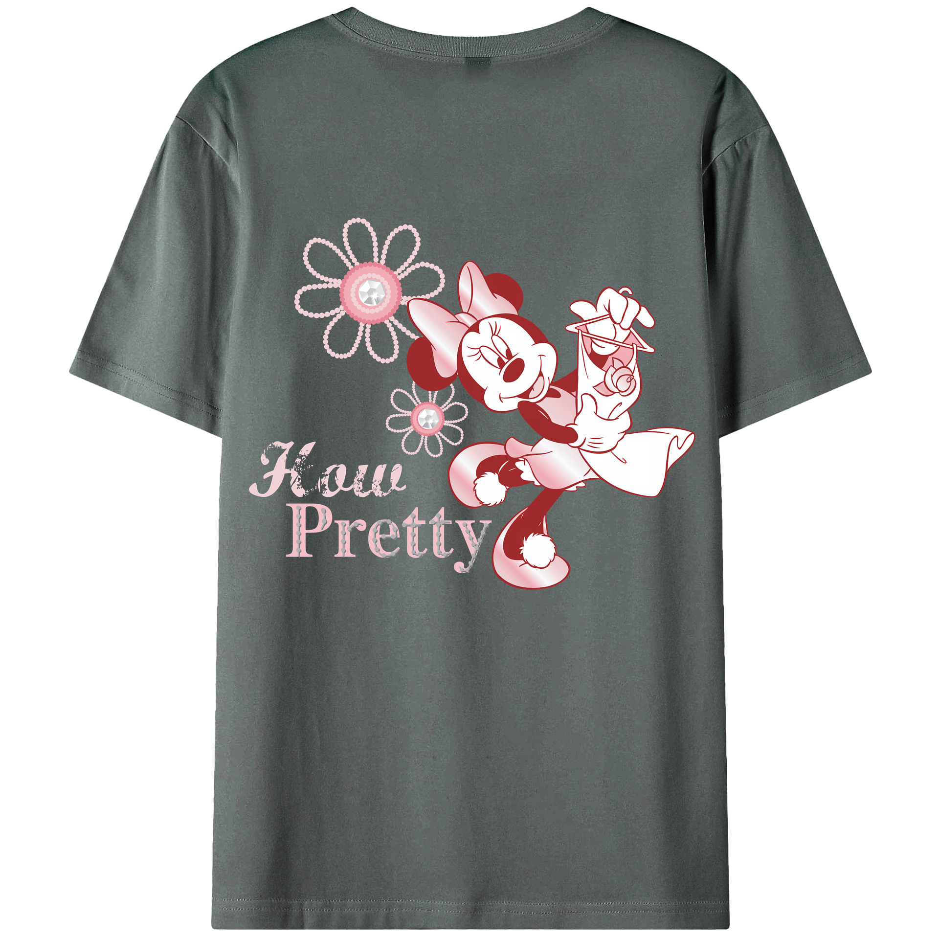 （画像用） ミッキーマウス Mickey Mouse 綿100％ メンズ半袖Tシャツ（バックプリント） 通気性
